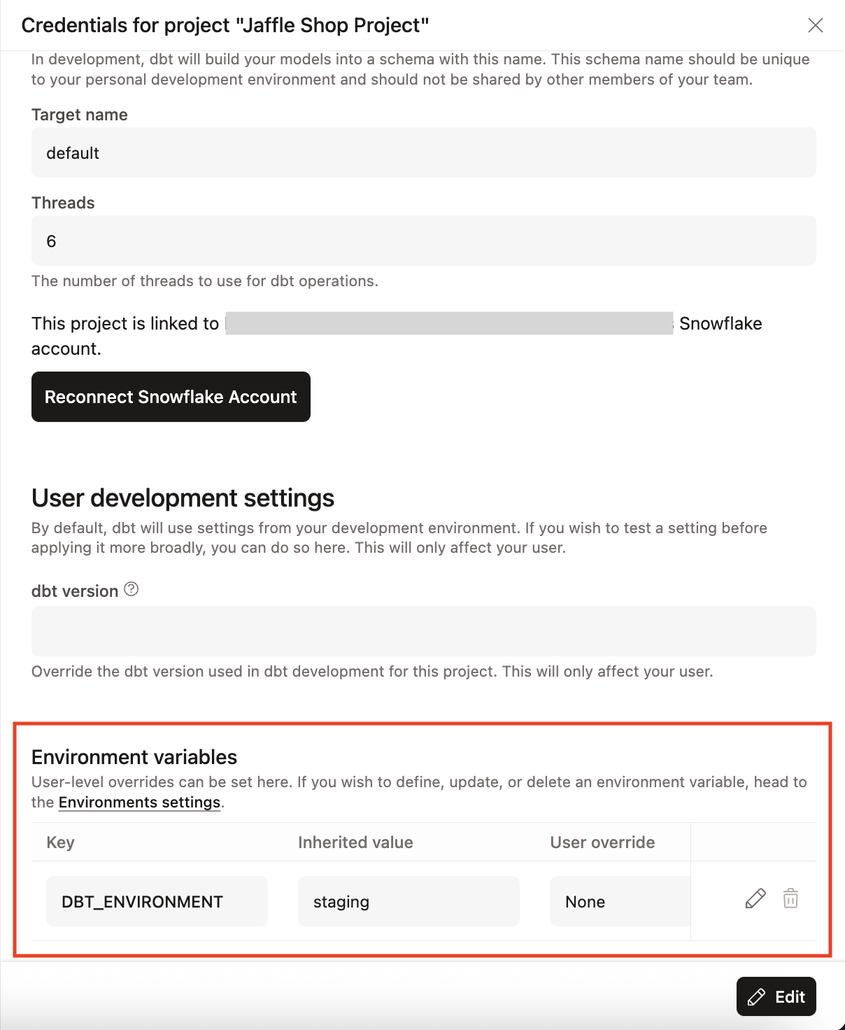 Setting a personal override value Setting a personal override value